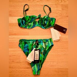 NWT: Vix Tropics Bikini Set, Nissi Top & Gigi High-Waist Bottom, sz. M (both)